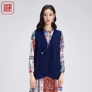 渔牌女装毛衣女款新款秋季混纺百搭中式针织背心FGGC3618