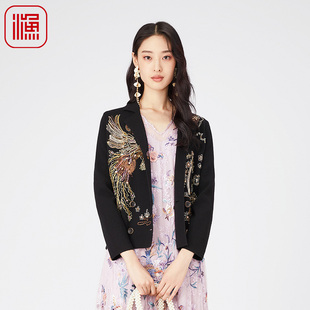 新款 春夏古典重工绣花贵气休闲外套FGGA3616 外套女款 渔牌女装