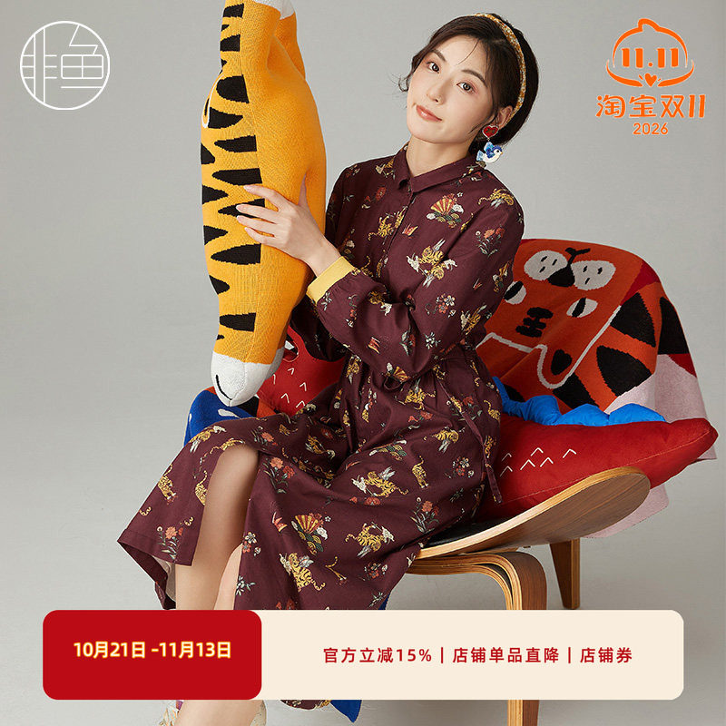 非鱼潮牌印花女装连衣裙
