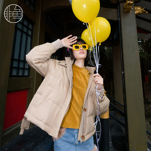 非鱼秋冬新款加厚羽绒服可拆卸帽子宽松时尚保暖鸭绒羽绒外套