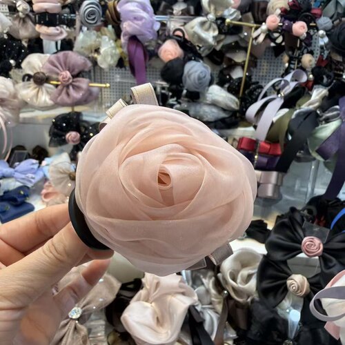 韩国进口发饰东大门新款韩国博主同款玫瑰花抓夹浪漫气质发饰女