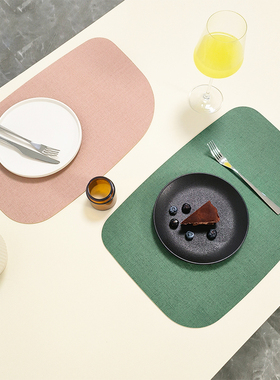 餐垫高级感双面轻奢桌垫防水防油免洗餐桌隔热垫家用西餐厅异形