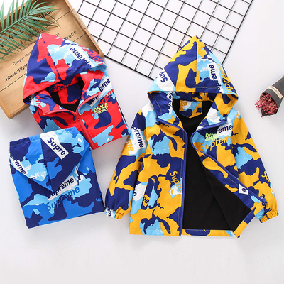 男童加绒外套春秋连帽