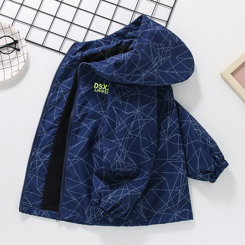 男童春秋外套加绒加厚冲锋衣夹克