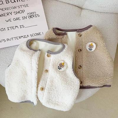 婴儿加绒保暖马甲秋冬外穿