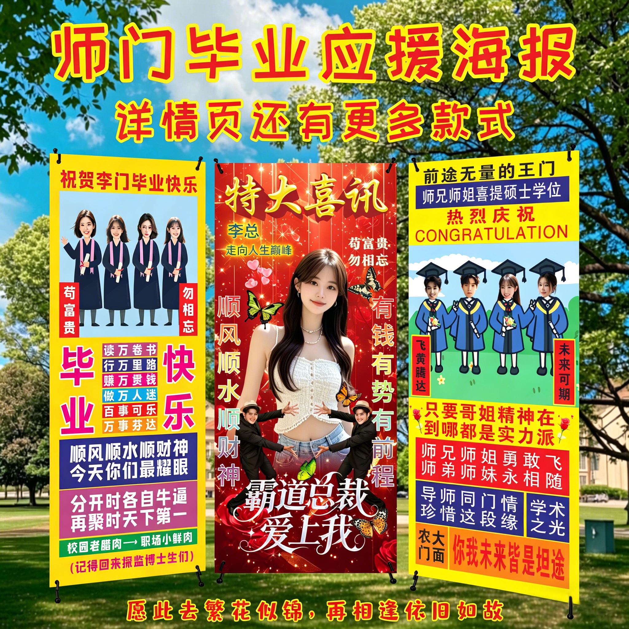 毕业定制迎宾接机X展架易拉宝图片