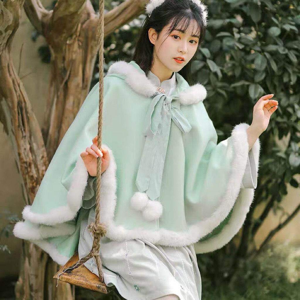 2-300斤改良汉服汉元素连帽披风秋冬胖MM宽松加绒套头超大码斗篷,女装/女士精品,常规大码外套,淘宝优惠券,粉丝福利购,淘宝优惠卷