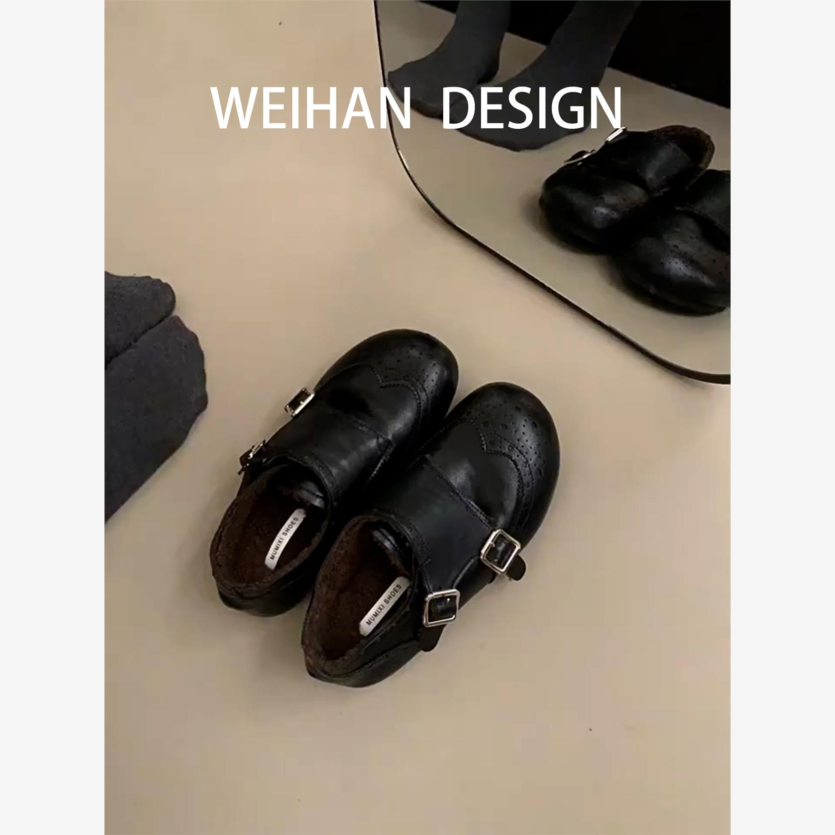 羊皮版！复古圆头平底加