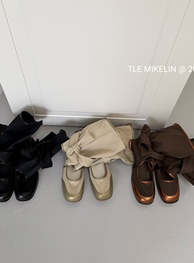 TLE MIKELN 韩式一字拖女夏季平跟方头防滑拖鞋日常外穿凉拖高跟
