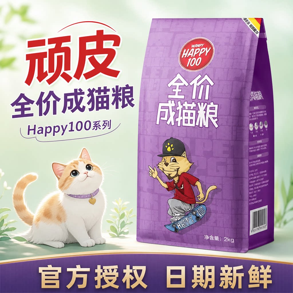 顽皮Happy100全价营养猫粮4斤图片