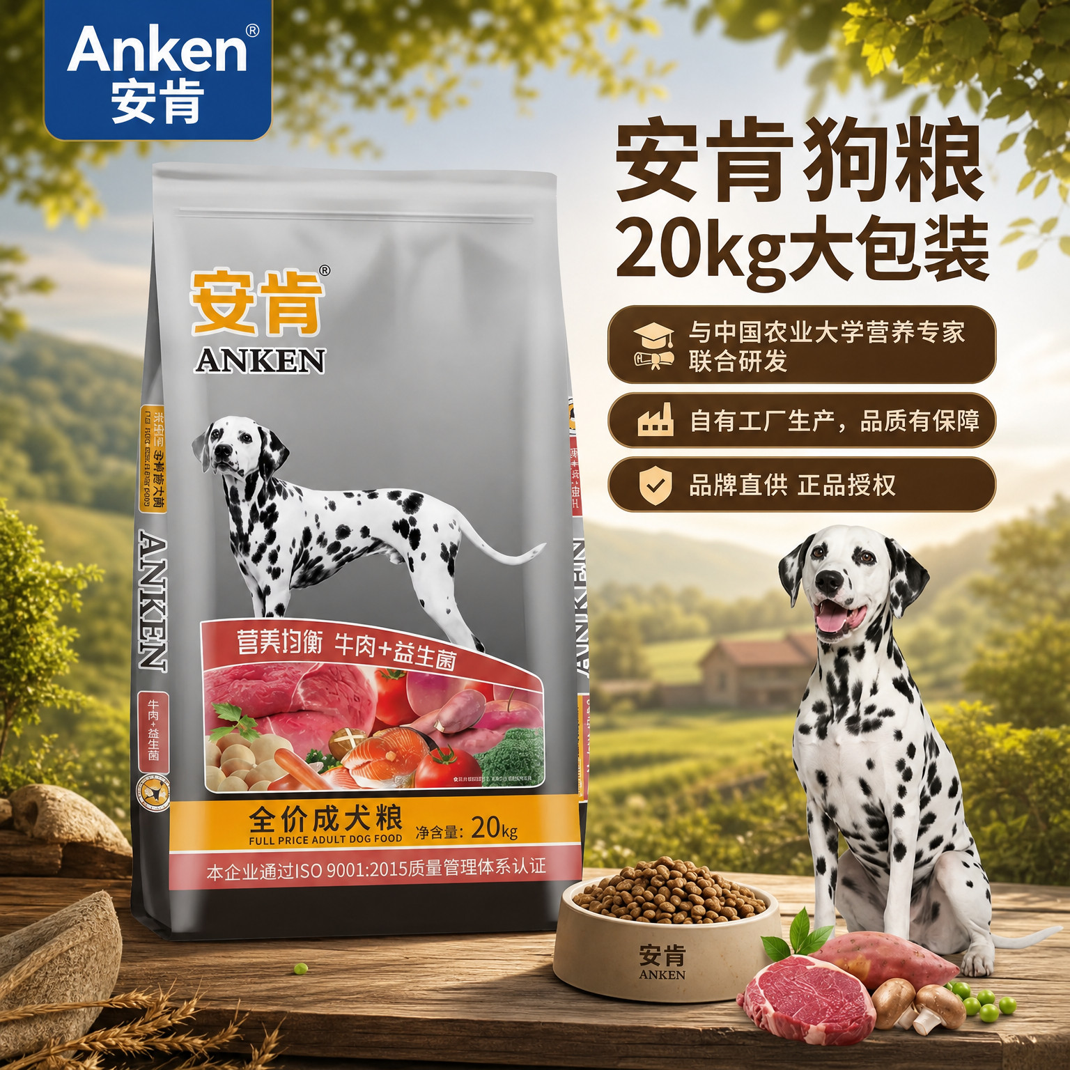 安肯全价牛肉蔬菜配方狗主粮