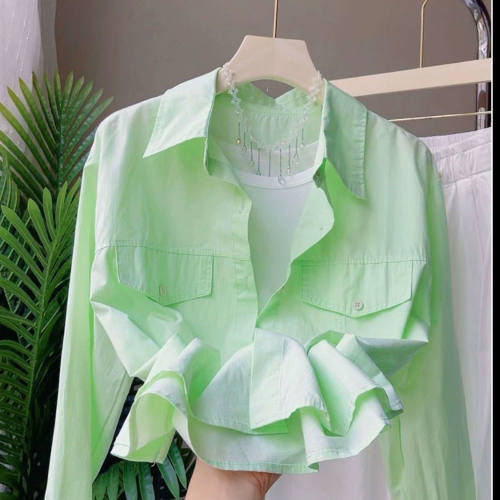 纯色小个子女士纯棉衬衫