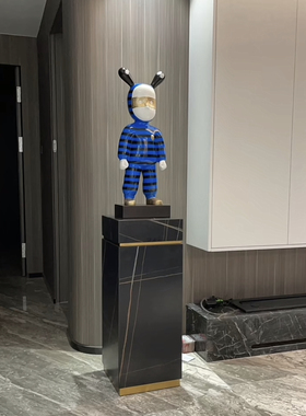 岩板摆件玄关摆台大理石底座现代简约客厅花架轻奢工艺品