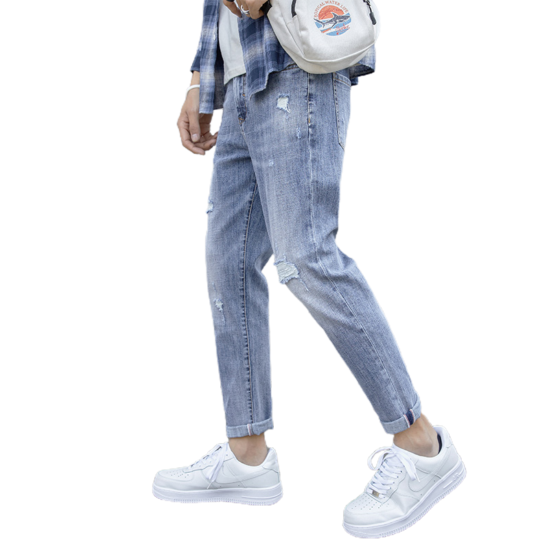 2021春夏季男士牛仔裤男修身小脚裤休闲韩版休闲潮流男裤K321-P50,男装牛仔裤,星座1006