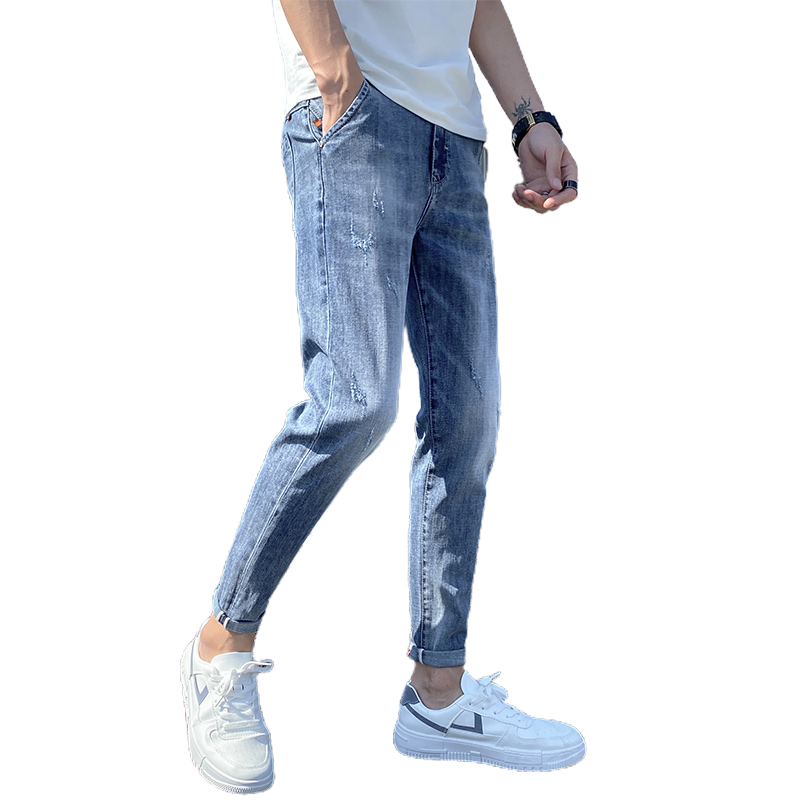 2021年春季浅色九分牛仔裤男韩版潮流修身小脚弹力K325-P50,男装牛仔裤,星座1006