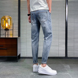 牛仔裤男九分修身小脚潮牌春季韩版潮流百搭裤子K8101-P42，男装牛仔裤，星座1006