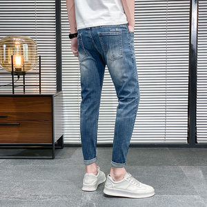 21春季潮男青年牛仔裤修身弹力休闲小脚九分牛仔裤男K312-P50图片