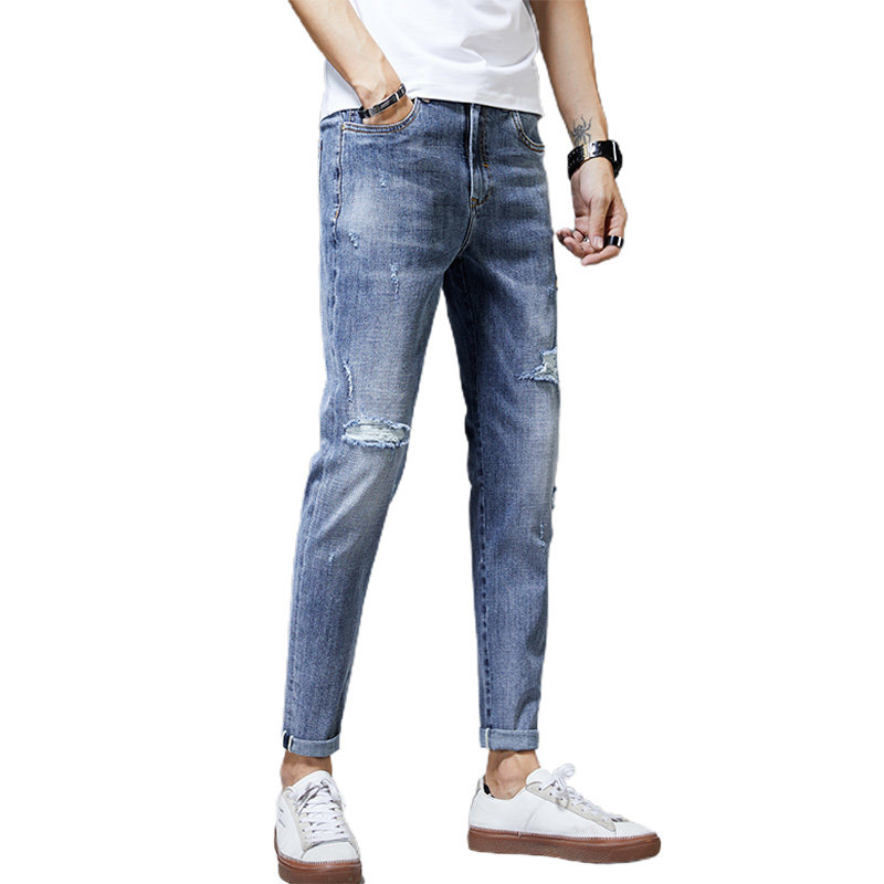 2021春款牛仔裤男士韩版潮流修身潮牌百搭小脚长裤男K323-P50,男装牛仔裤,星座1006