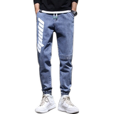 牛仔裤男宽松2021潮牌工装韩版潮流休闲束脚哈伦长裤男，男装牛仔裤，星座1006