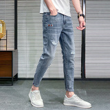 春夏季男士牛仔裤男修身小脚裤休闲韩版休闲潮流男裤K321-P50，男装牛仔裤，星座1006