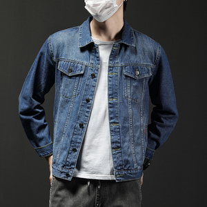 21秋季牛仔夹克男韩版潮流宽松 ins男街头立领牛仔外套JK9015-P68图片