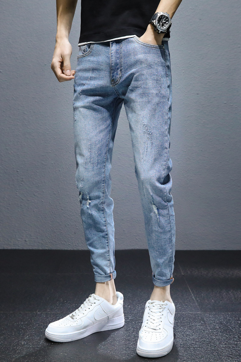 21春季新品牛仔裤男潮牌百搭修身小脚潮流休闲裤男K3369-P55,男装牛仔裤,星座1006