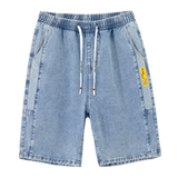 牛仔短裤男夏季港风宽松直筒休闲五分裤潮流帅气百搭K5028-P43，男装牛仔裤，星座1006