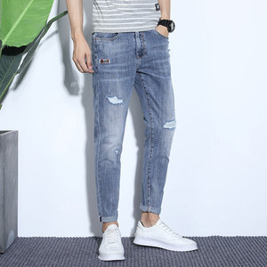 春夏季男士牛仔裤男修身小脚裤休闲韩版休闲潮流男裤K321-P50图片