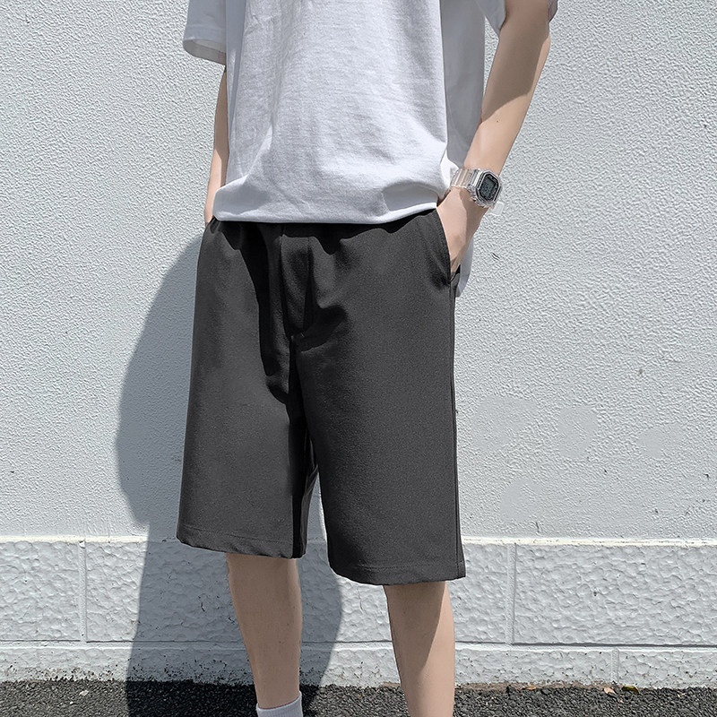 港风夏季薄款冰丝休闲西裤男宽松直筒中裤潮牌ins五分裤X003-P35，男装休闲裤，星座1006