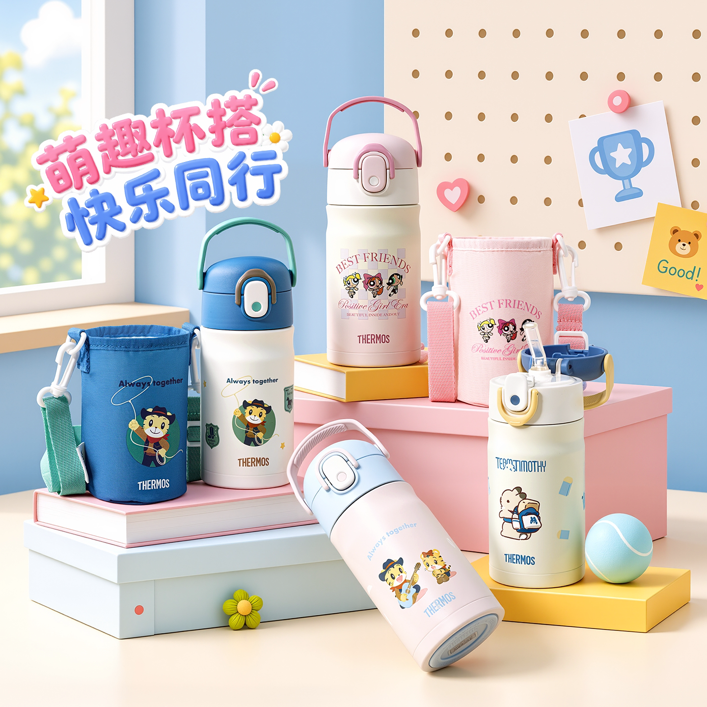 膳魔师小容量儿童便携保温吸管杯图片