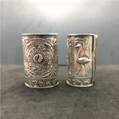 民族风重工雕花仿古苗银手镯臂环复古时尚 开口手镯民族特色首饰