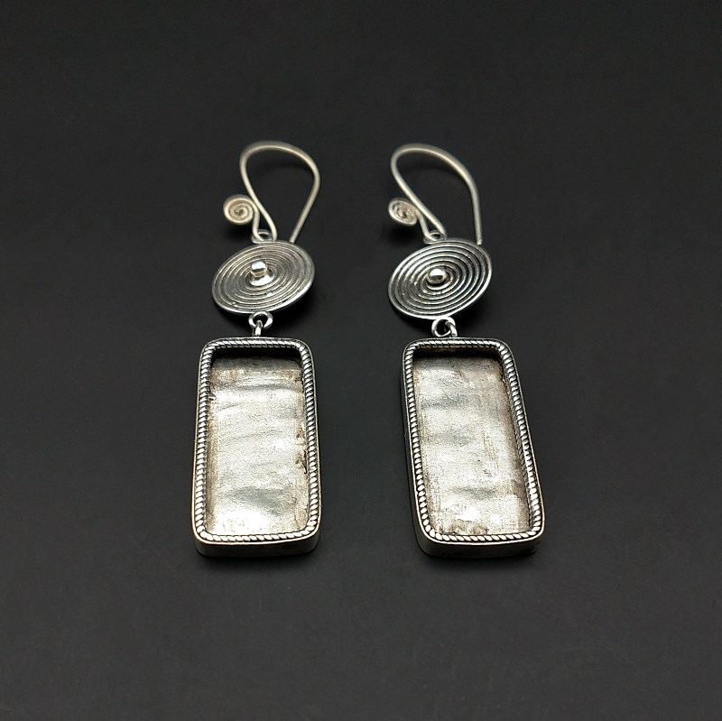 diy手工苗银长款流苏饰品耳环