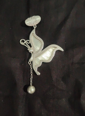 diy贵州底托老绣蝴蝶铃铛苗银