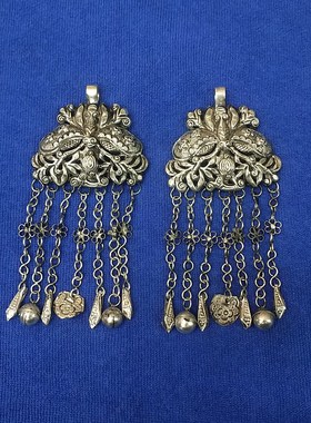 diy长款蝙蝠流苏苗银夸张饰品