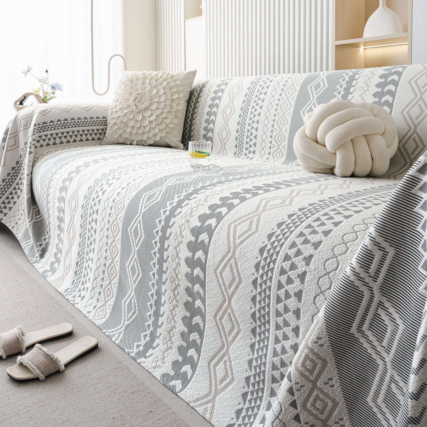 简约风格冰丝沙发巾2026夏季新款一片式防滑盖布巾凉席坐垫子罩套