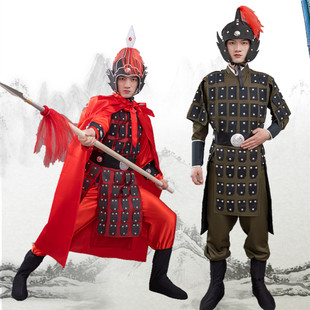 儿童汉服成人战袍盔甲三国将军铠甲古装花木兰士兵服装影视戏剧男