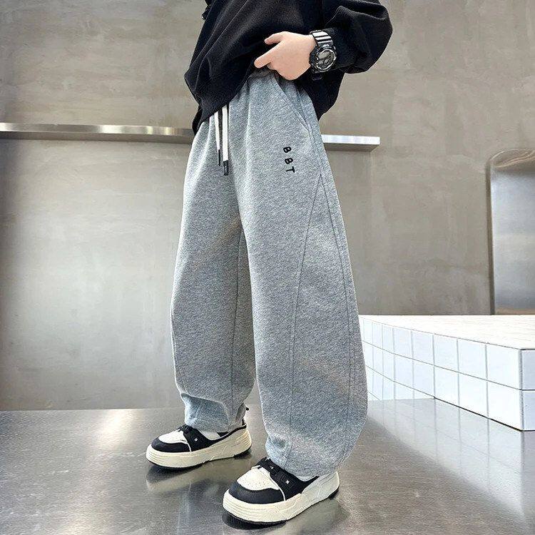 男童裤子春秋装儿童新款运动裤薄款弯刀裤中大童卫裤休闲宽松长裤