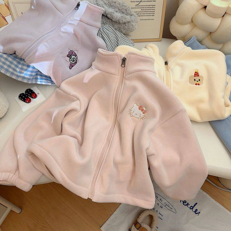2025儿童澳利绒加厚外套男童女童保暖韩版防夹领口校服神器长袖