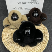 真獭兔毛大猩猩汽车钥匙扣挂件可爱高档毛绒公仔玩偶书包挂饰礼物