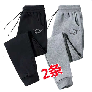 大码胖mm运动休闲束脚裤子女春夏新款宽松阔腿高腰显瘦哈伦裤卫裤