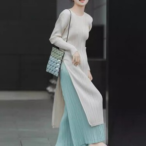 三宅新款气质名媛法式长袖连衣裙两件套女