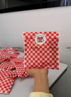 热销新品结婚订婚棋盘格喜糖袋红色格子包装礼品袋子结婚喜糖袋