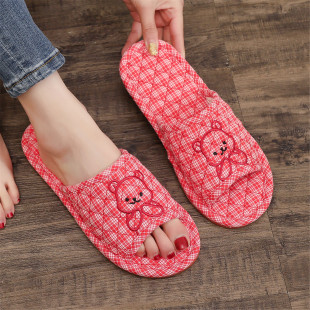 舒适透气棉布耐磨不伤地板拖鞋 四季 牛筋底防滑男女情侣款 2025新款