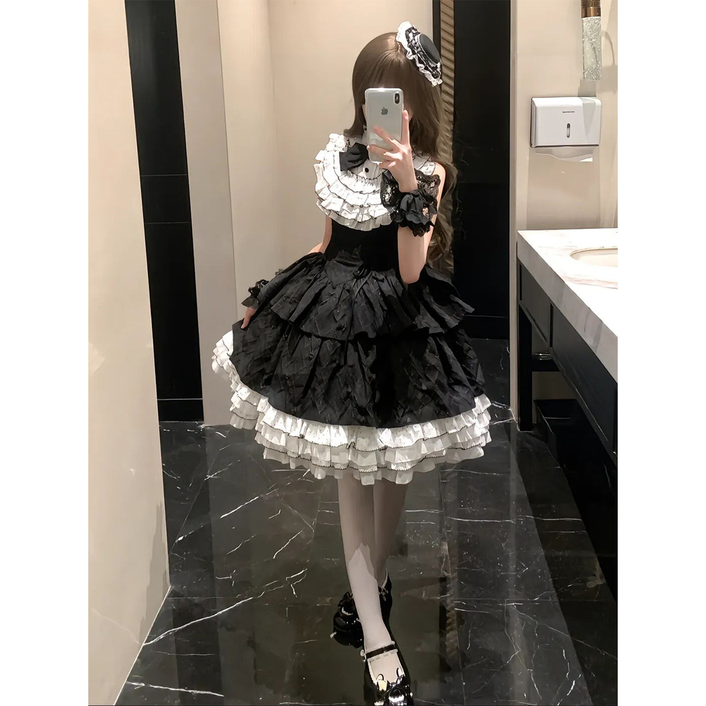 千金风留洋大小姐Lolita黑白撞色