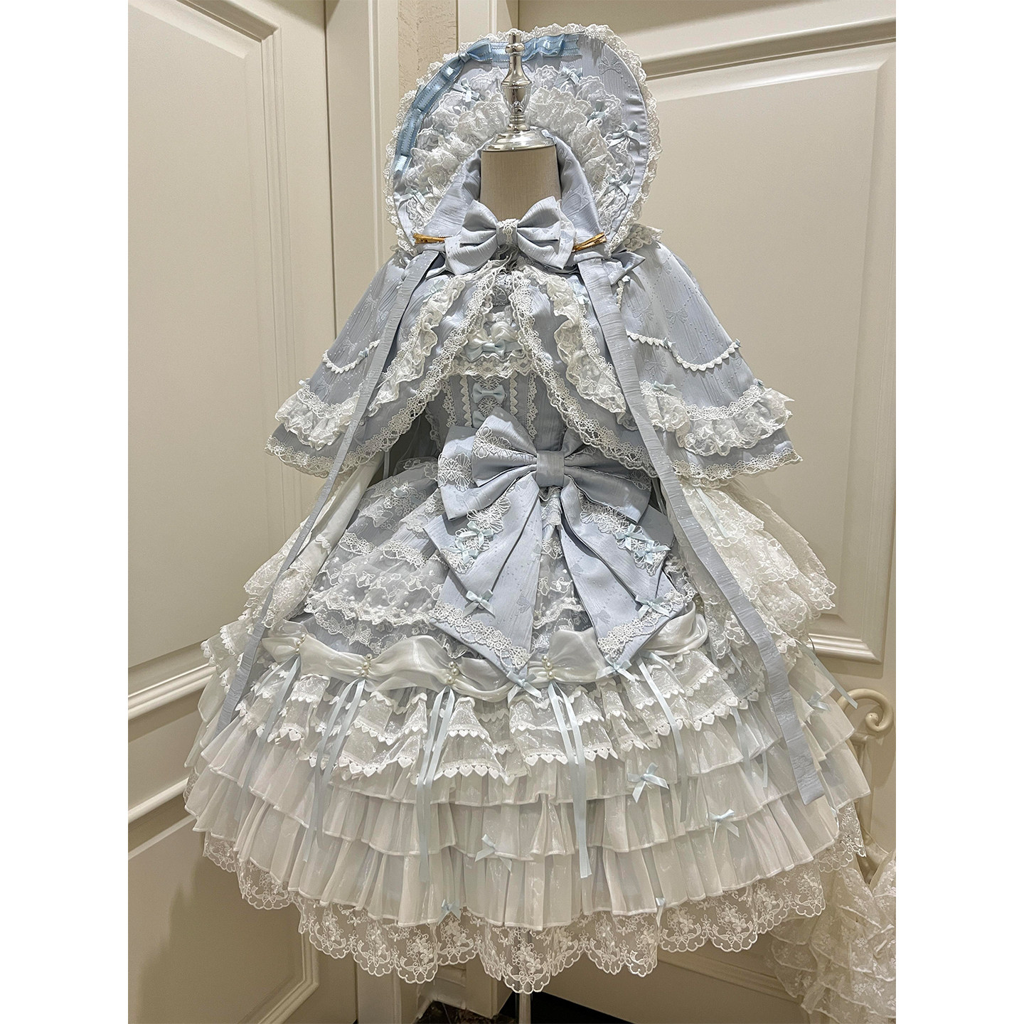 蓝色缘结lolita裙花嫁生日成人礼