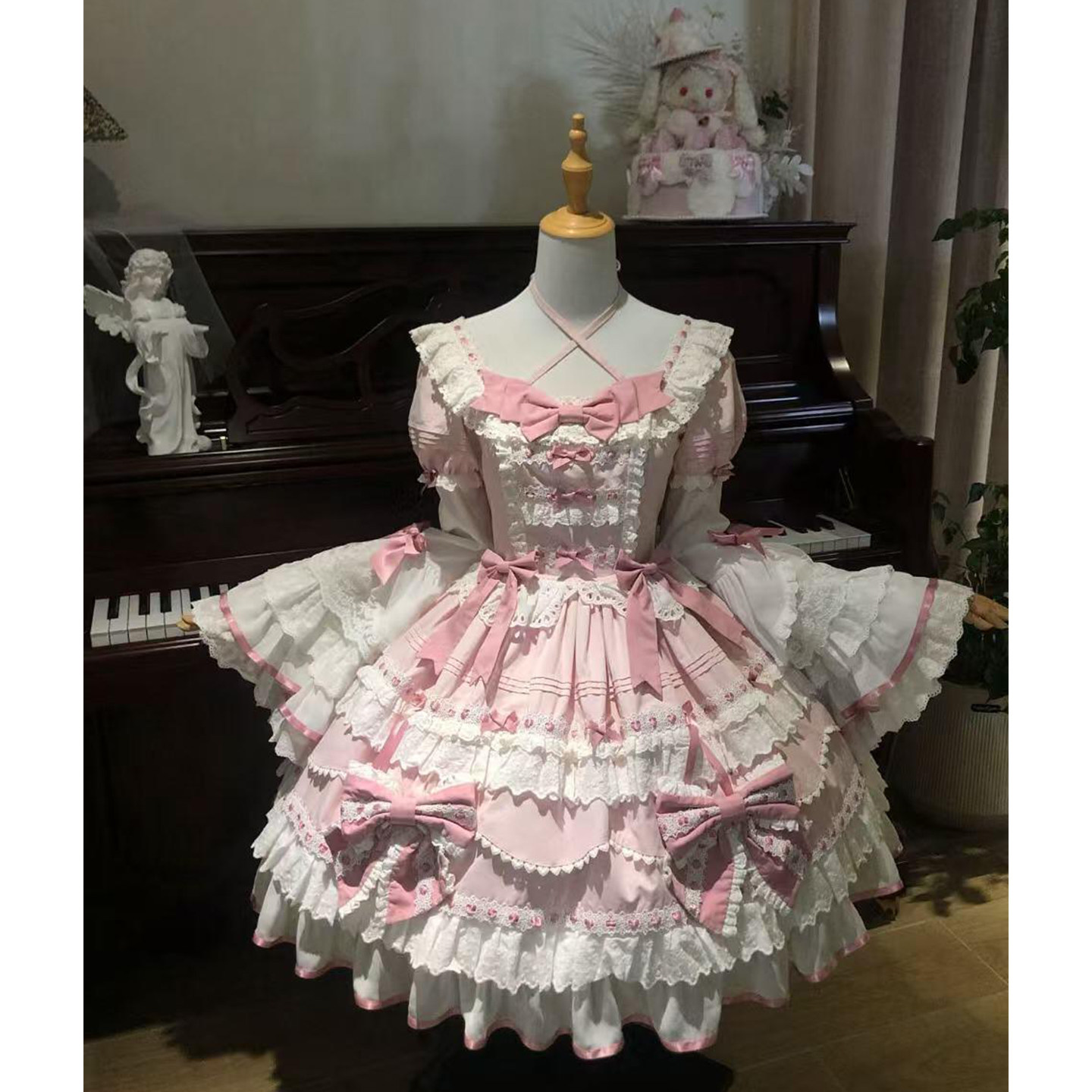 粉色芭蕾风古早感洛丽塔lolita