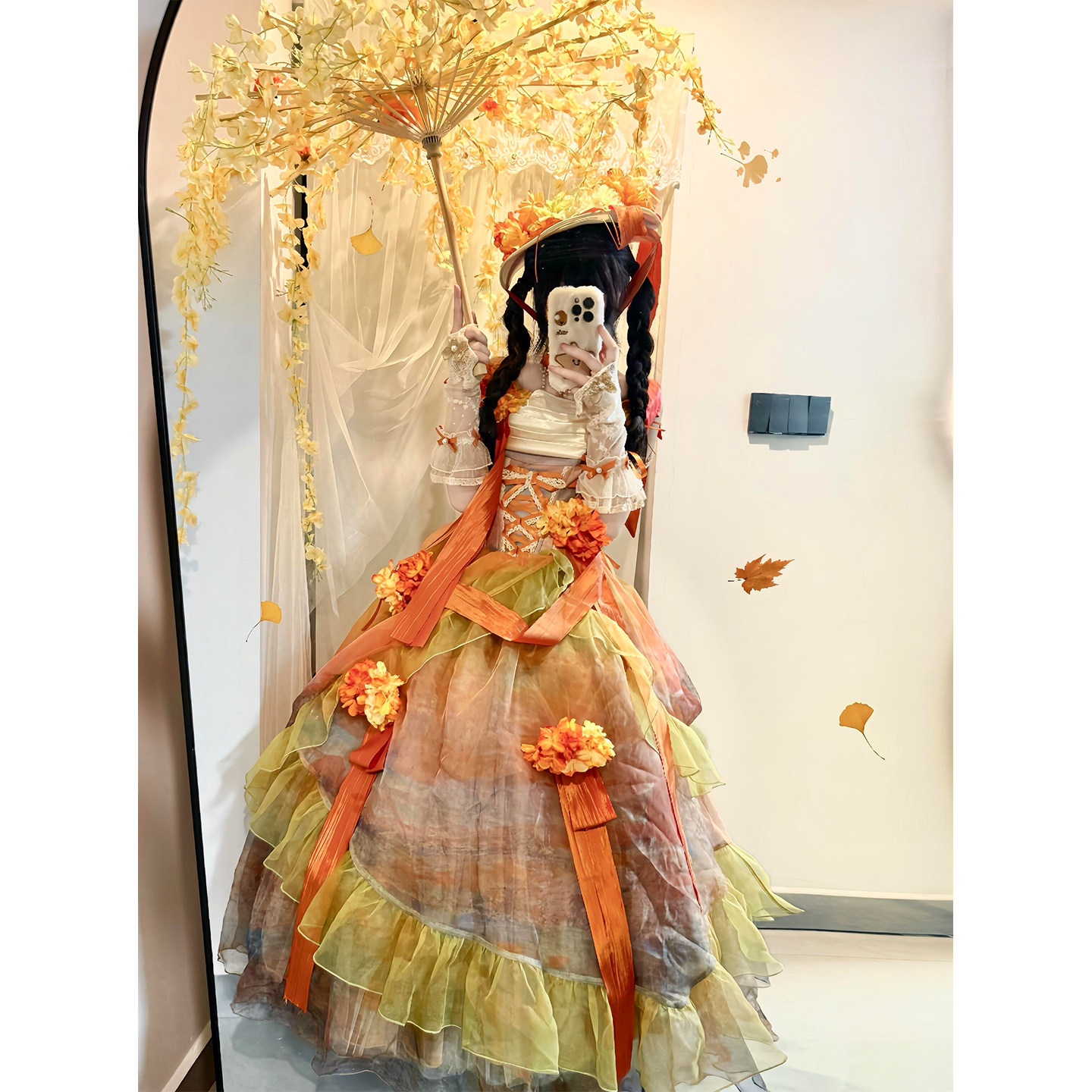 油画柄公主裙lolita晚礼服生日