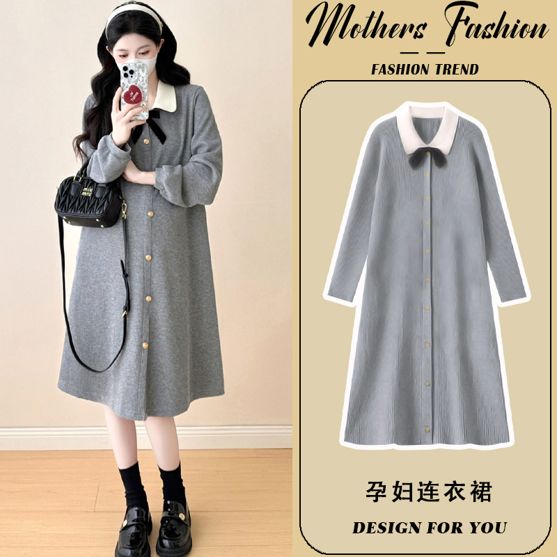 孕妇连衣裙秋冬2025新款