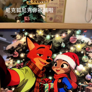 疯狂动物城2朱迪尼克灯光画ins创意氛围感素描小夜灯电影亚克力