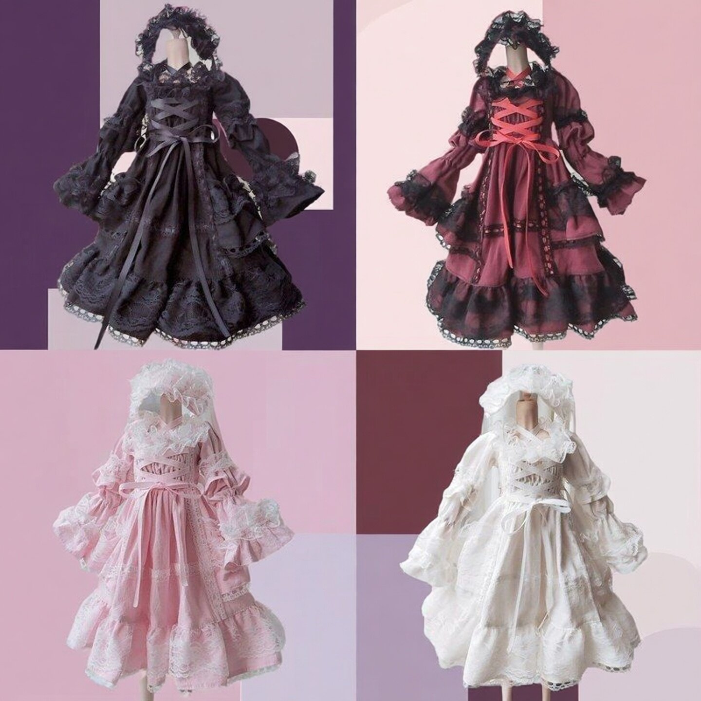 3分4分6分bjd娃娃用洛丽塔裙子关节人偶娃娃衣服鬼妈妈公主裙子